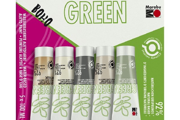 Marabu Green Matt Universal Paint 100ml Boho - Set Of 5