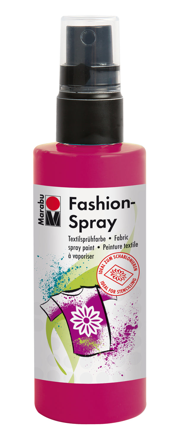 Marabu Fashion Spray Water Based Fabric Craft Paint 100ml#colour_RASPBERRY