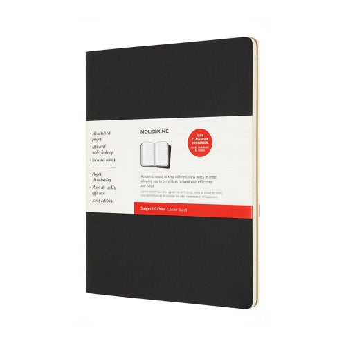 moleskine cahier journals subject xxl black/kraft brown - pack of 2