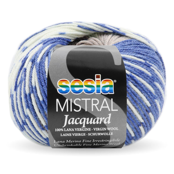 Sesia Mistral Jacquard Yarn 4ply#Colour_DENIM/GREY (884)