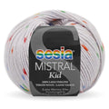 Sesia Mistral Kid Yarn 4ply#Colour_SOFT GREY WITH BRIGHT DOTS (1115)