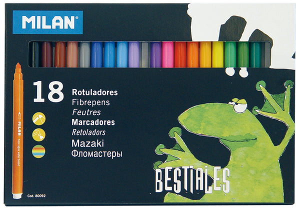 Milan Fibre Pens Supertip Set Of 18