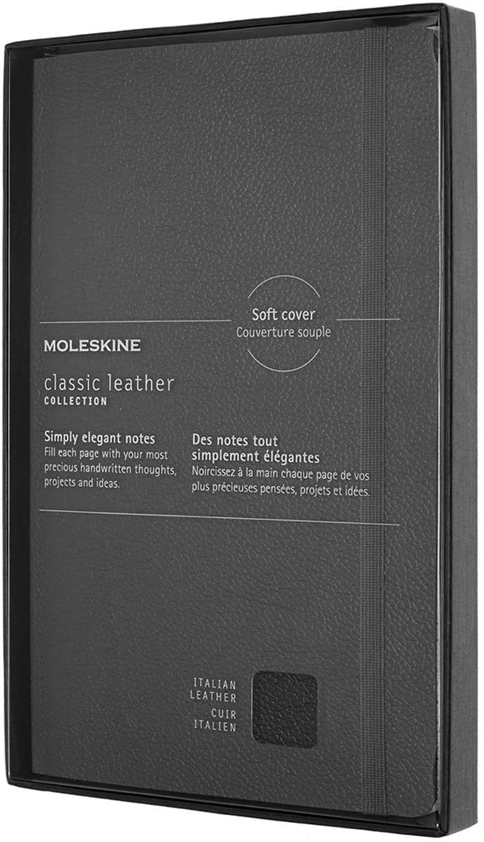 moleskine limited leather notebook large ruled soft cover black