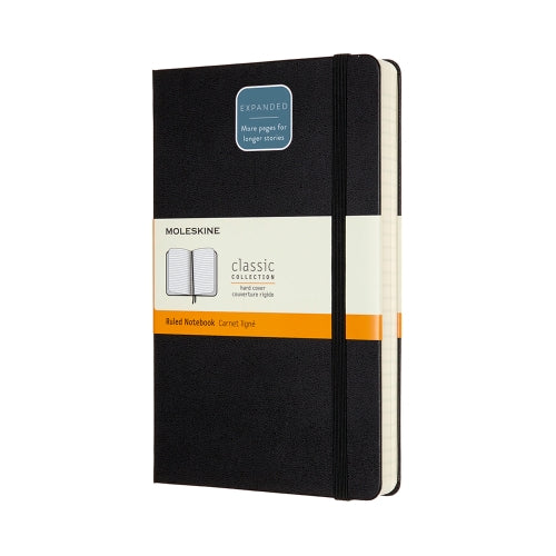 moleskine notebook large expanded ruled hard cover