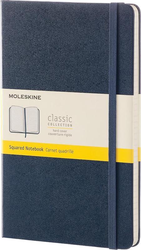 moleskine notebook large square sapphire blue hard cover