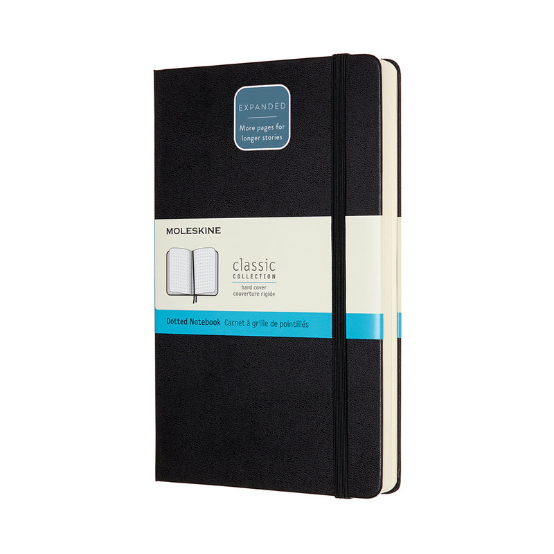 moleskine notebook large expanded dot black hard cover