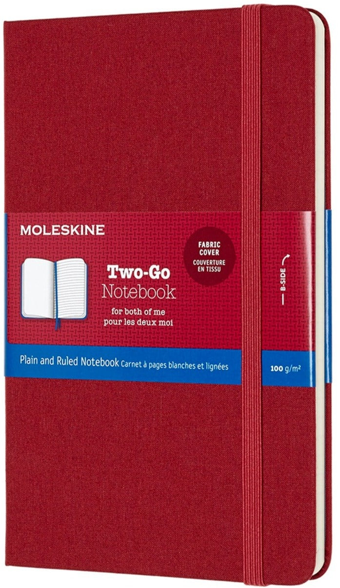 moleskine notebook two-go medium ruled/plain