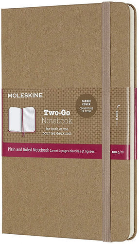 moleskine notebook two-go medium ruled/plain