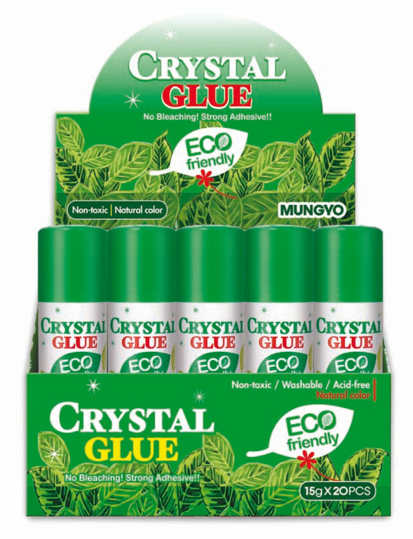 Mungyo Crystal Glue Stick 15 Gram Pack Of 20