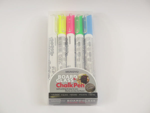 Mungyo Board & Glass Chalk Pen Set Of 5 Colours
