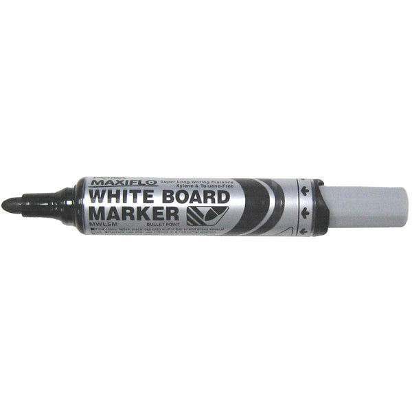 pentel maxiflo whiteboard marker mwl5m bullet 2.1mm box of 12#Colour_BLACK