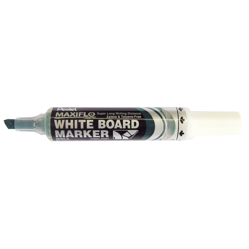 pentel maxiflo whiteboard marker mwl6 chisel 3.0-7.0mm pack of 12