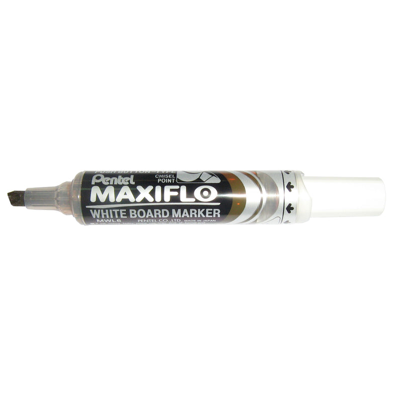 pentel maxiflo whiteboard marker mwl6 chisel 3.0-7.0mm