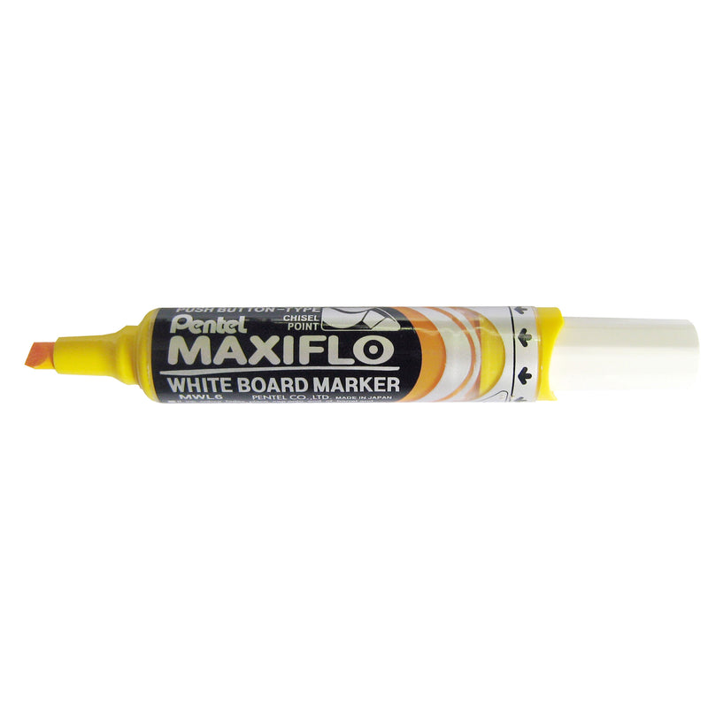 pentel maxiflo whiteboard marker mwl6 chisel 3.0-7.0mm