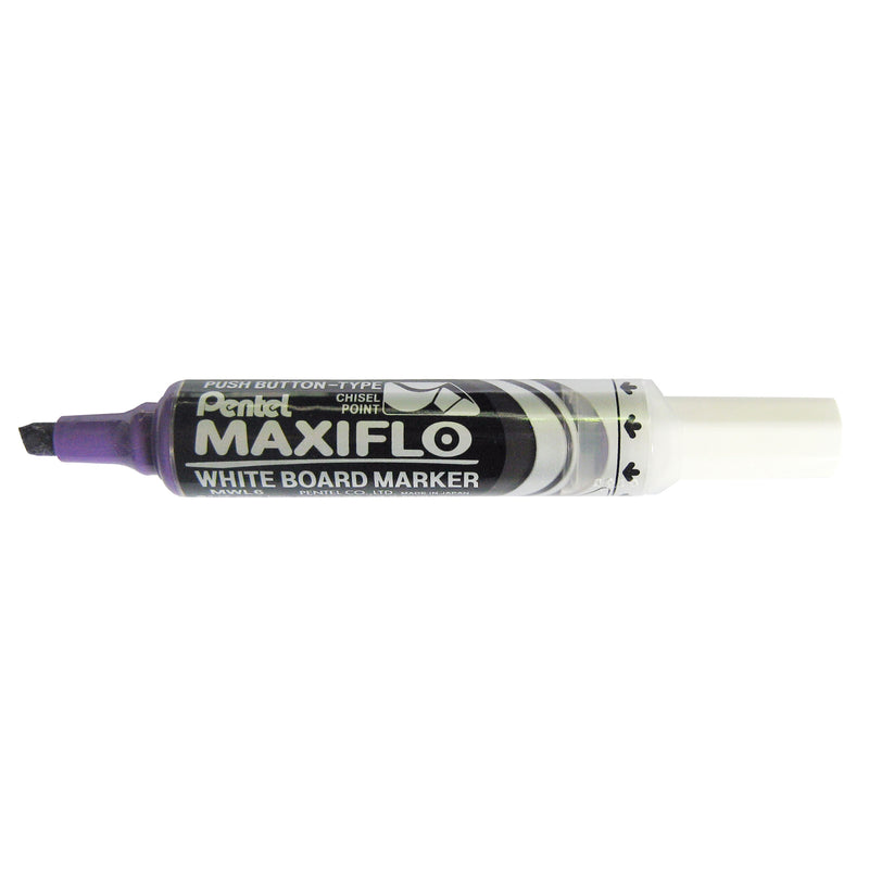 pentel maxiflo whiteboard marker mwl6 chisel 3.0-7.0mm