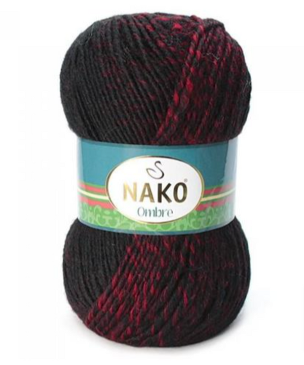 Nako Ombre Yarn 12ply#Colour_RED & BLACK (20310)