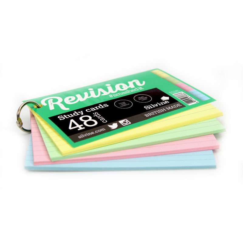 Luxpad Revision Study Cards 5x3" Ruled Assorted Colours with Binding Ring