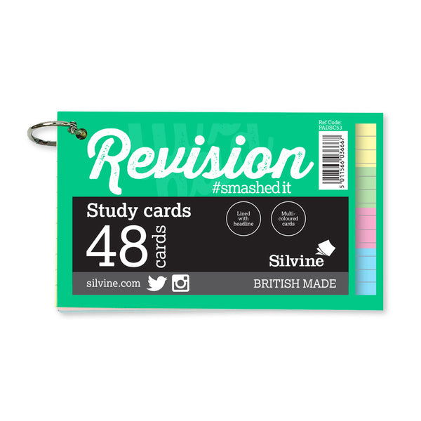 Luxpad Revision Study Cards 5x3" Ruled Assorted Colours with Binding Ring