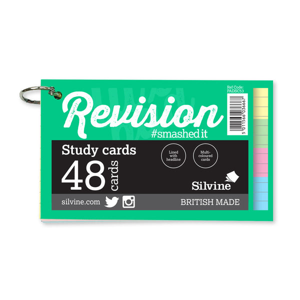Luxpad Revision Study Cards 5x3" Ruled Assorted Colours with Binding Ring