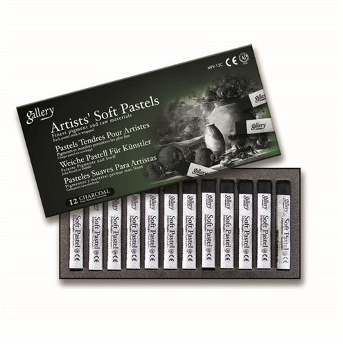 Gallery Soft Art Pastels Pack Of 12#Colour_CHARCOAL