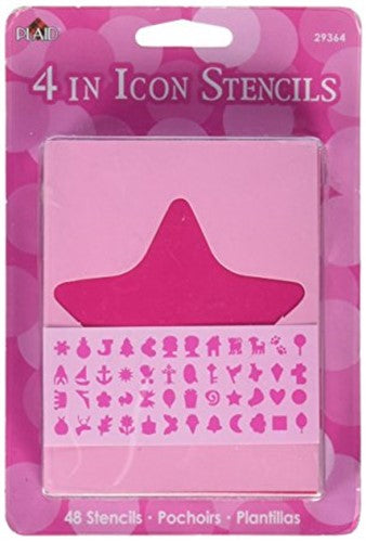 PLAID 4IN ICON STENCILS SET OF 48