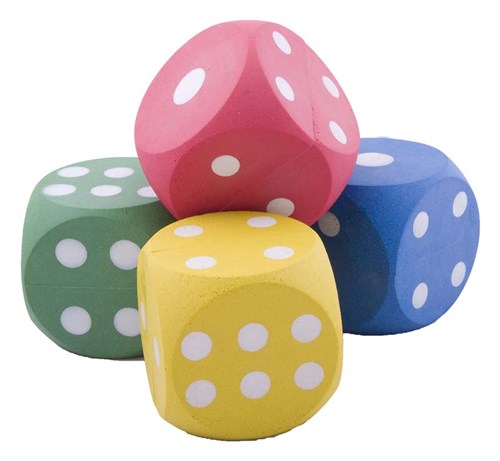 rubber dice 53mm assorted colour