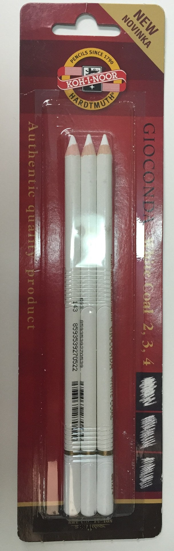 Koh-I-Noor Sketching Pencils Gioconda White Coal Pencils 3 Pieces