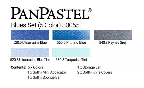 Pan Pastel Soft Pastels Sets of 5 Colours - Blues