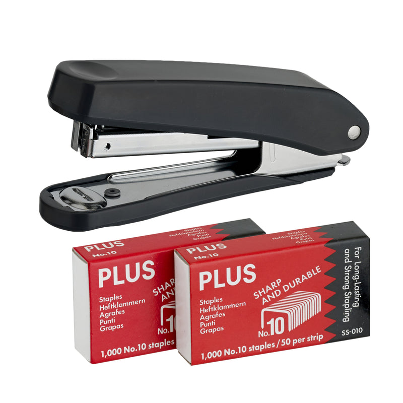 Plus Stapler + 2000 Staples PS10E Dark Grey