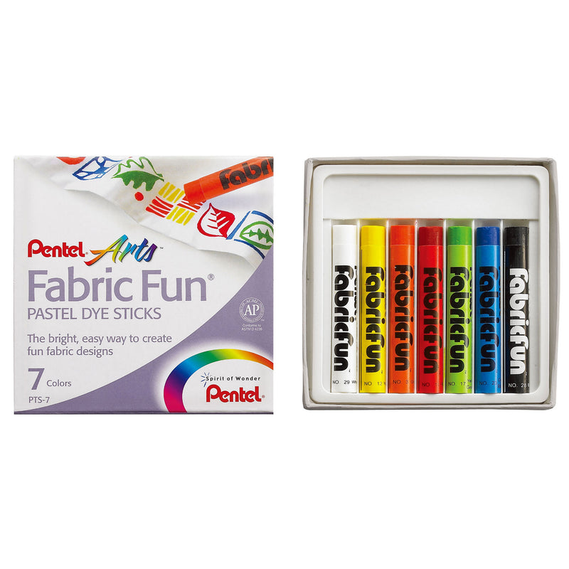 Pentel Fabric Fun Pastel Dye Sticks Assorted Set of 7