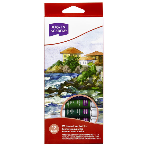 Derwent Academy Watercolour Paint 12ml - Pack Of 12