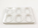 Rectangular 6 Cup Plastic Art Painting Palette With Lid White