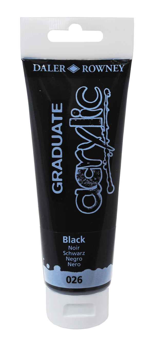 Daler Rowney Graduate Acrylic Paint 120ml#Colour_BLACK