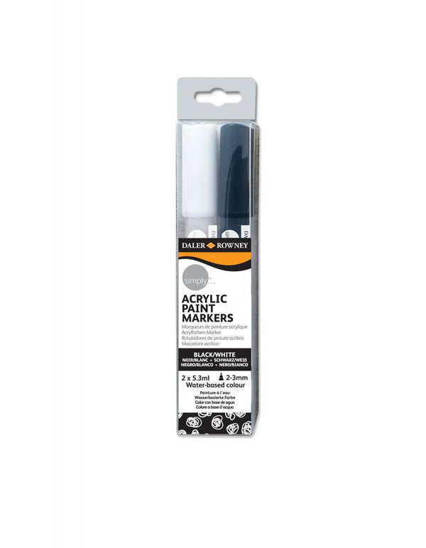 Daler Rowney Simply Acrylic Markers Black/White
