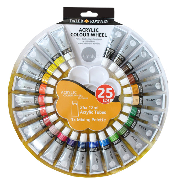 Daler Rowney Simply Acrylic Colour Wheel 25 Piece