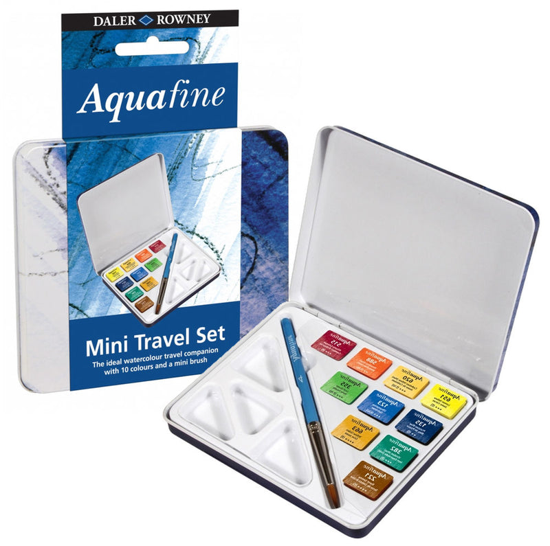 Daler Rowney Watercolour Aquafine Travel Tin - Pack of 10
