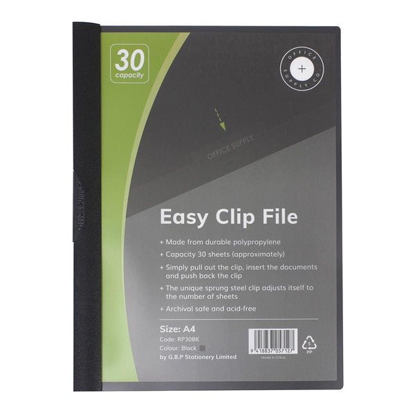OSC Clip Easy File A4 30 Sheet#Colour_BLACK