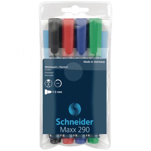 schneider whiteboard marker maxx 290 - wallet of 4