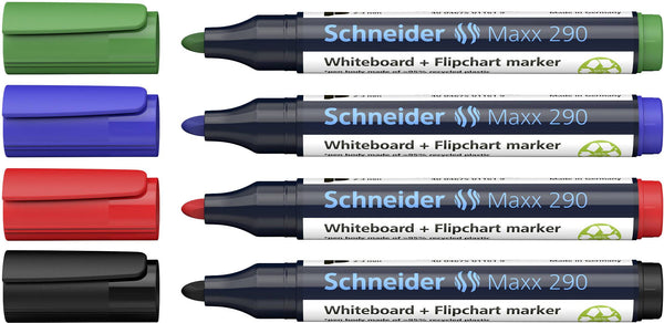 schneider whiteboard marker maxx 290 - wallet of 4