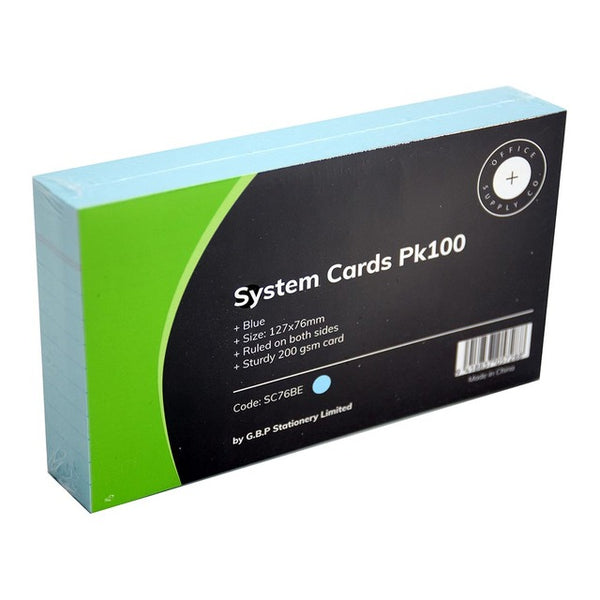 OSC System Cards 76 X 127MM - Pack of 100#Colour_BLUE