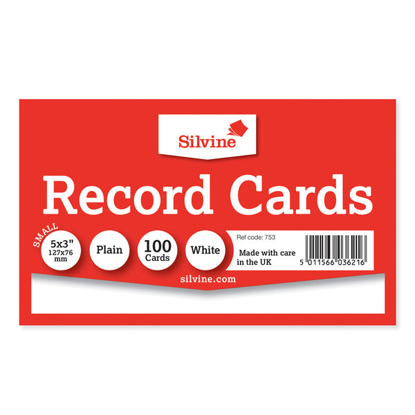 Silvine Record Cards 5x3"#Colour_PLAIN