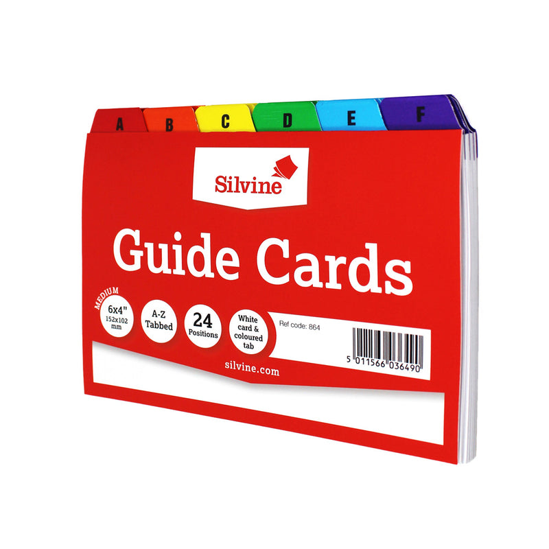 Silvine Guide Cards A-Z Coloured Tabs