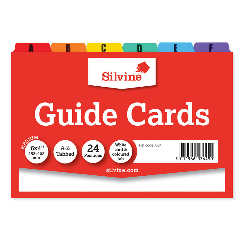 Silvine Guide Cards A-Z Coloured Tabs