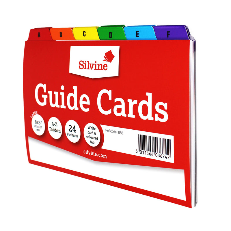 Silvine Guide Cards A-Z Coloured Tabs