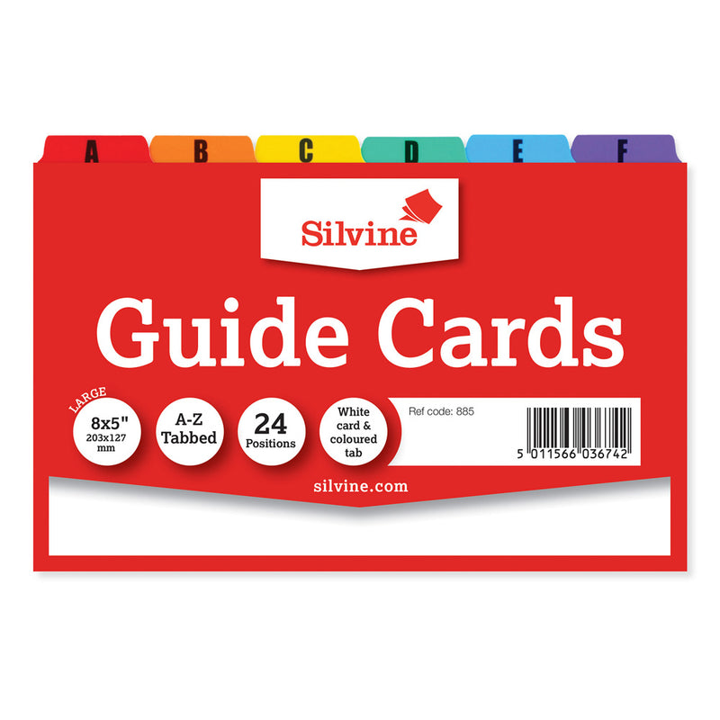 Silvine Guide Cards A-Z Coloured Tabs