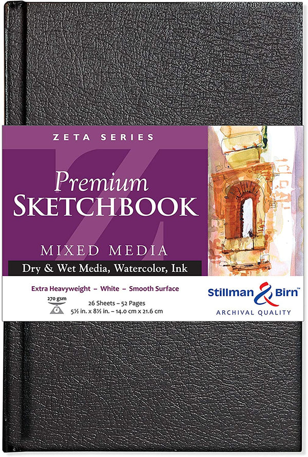 Stillman & Birn Zeta Hardback Sketchbooks 270gsm 26 Sheets#Size_5.5X8.5 INCHES