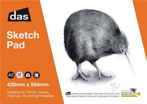 Das Acid Free Kiwi Sketch Paper Pad 110gsm 20 Sheets