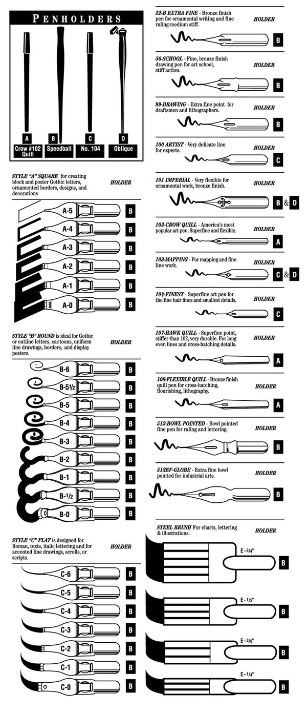 Speedball Calligraphy Nibs Set Of 6 Nibs#size_B