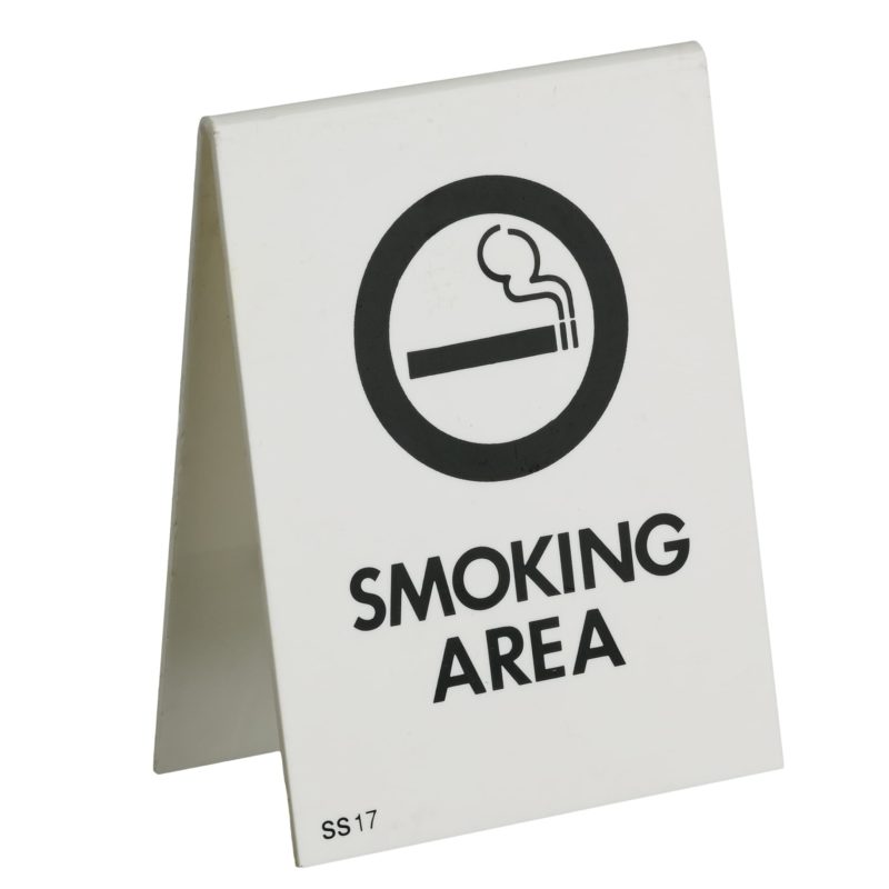 standing sign smoking area 95x70mm