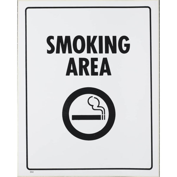 self adhesive sign smoking area 290x230mm